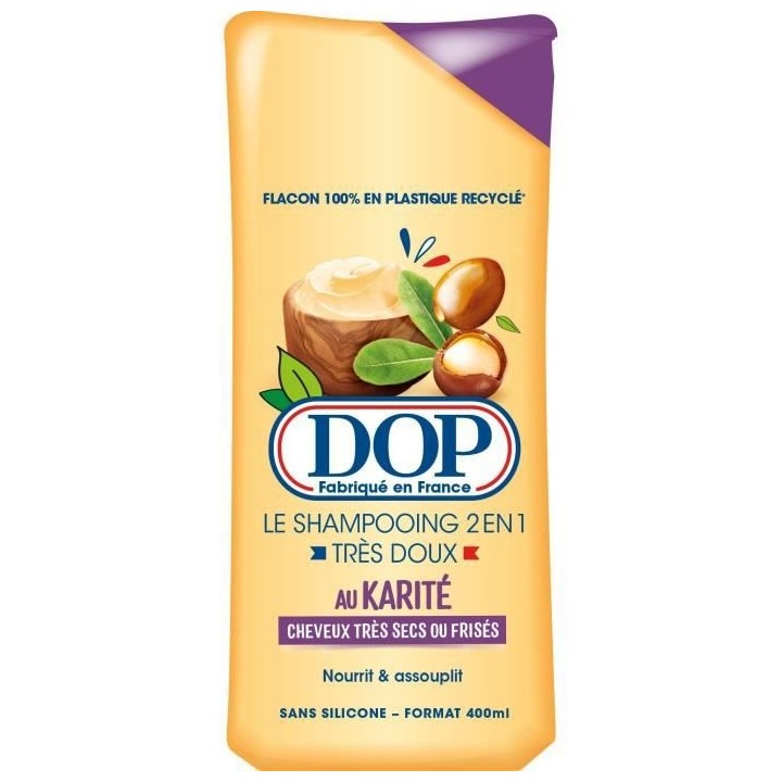 Shampooing Dop Cheveux tres secs Tres doux 2-en-1 Karité 400 ml x12