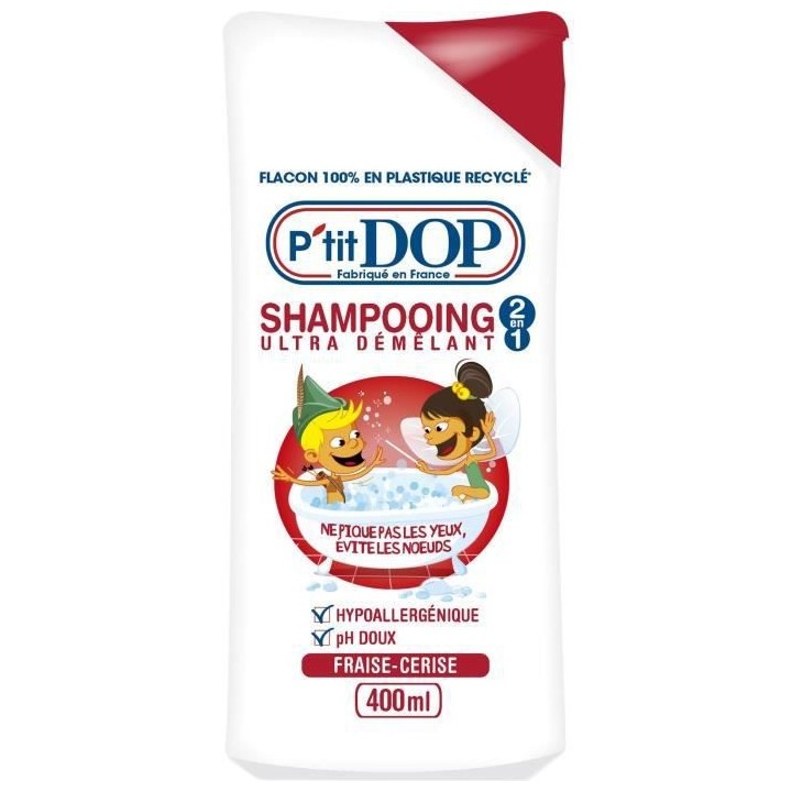 Shampooing Dop P'tit Dop Ultra Démelant Fraise-Cerise 400 ml x12
