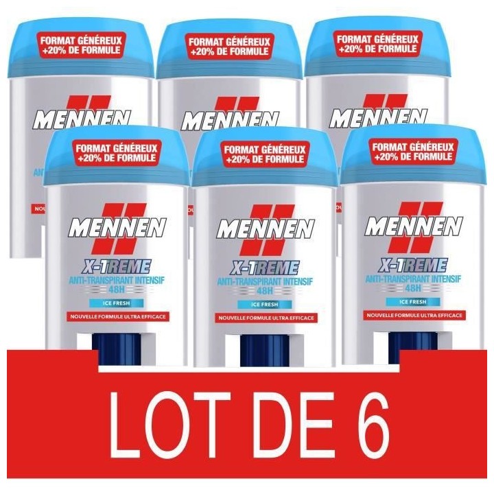 MENNEN X-Treme Anti transpirant homme 48H - Stick large sans alcool -