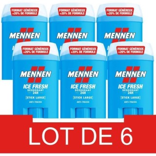 MENNEN Ice Fresh Déodorant homme 24H - Stick large sans alcool anti t
