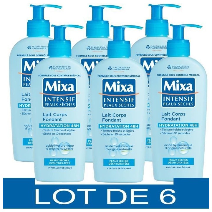 MIXA Intensif Lait corps fondant hydratation 48h - Peaux seches - 250