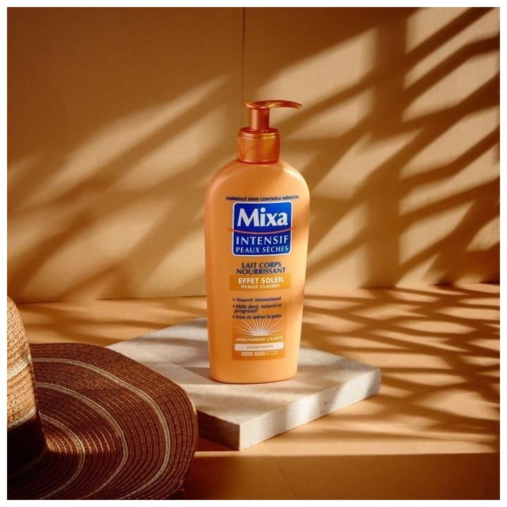 Lait corps autobronzant peaux claires - MIXA - Intensif - Peaux seches