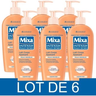 Lait corps apaisant - MIXA - Intensif - Peaux seches - 250 ml x6