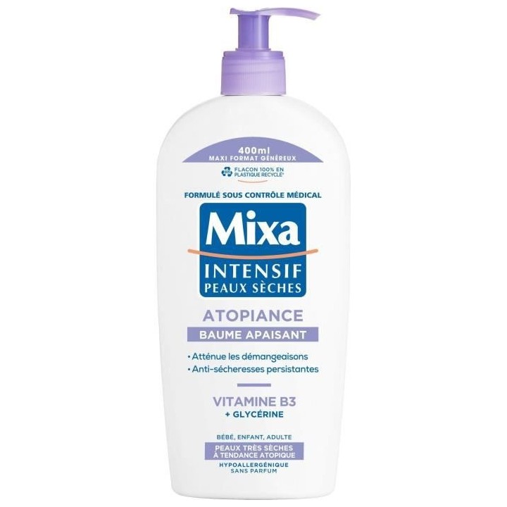 MIXA Intensif Baume Apaisant Atopiance Peaux Seches - 400 ml x6