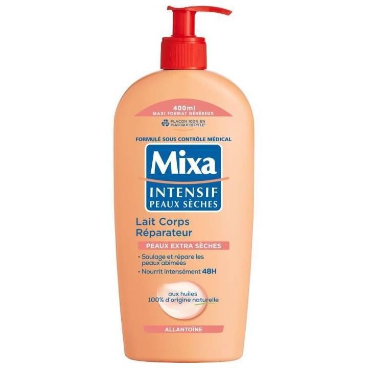 MIXA Intensif Lait corps réparateur Peaux seches - 400 ml x6