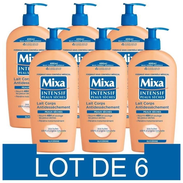 Lait corps antidessechement - MIXA - Intensif - Peaux seches - 400 ml