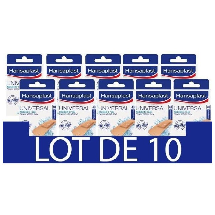 HANSAPLAST 40 Pansements Universal Lavables - 1 Taille - Lot de 10