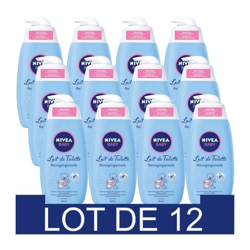 Lait de Toilette NIVEA BABY - 500 ml - Lot de 12