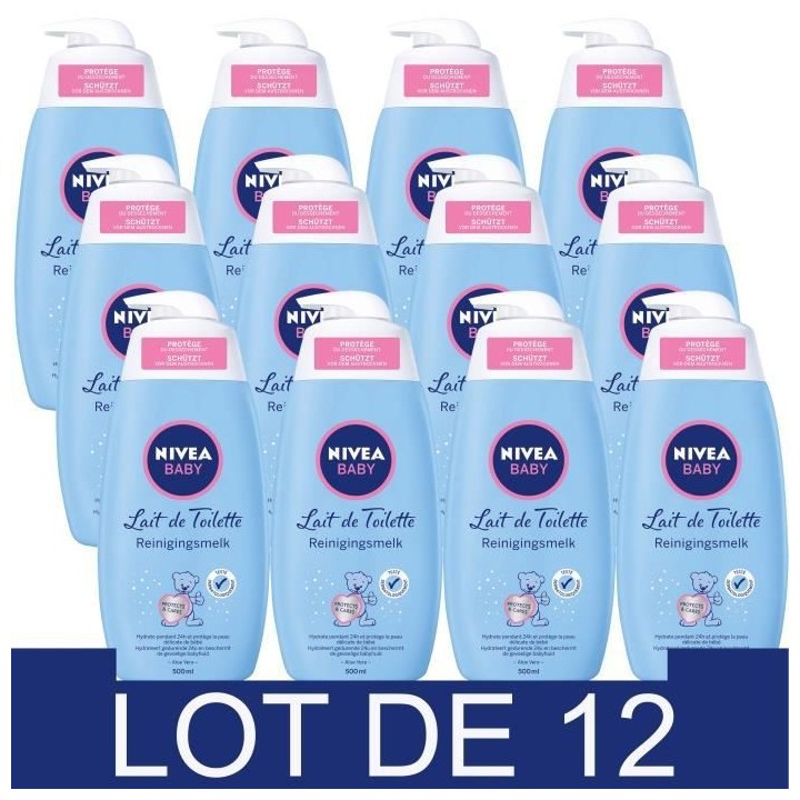 Lait de Toilette NIVEA BABY - 500 ml - Lot de 12