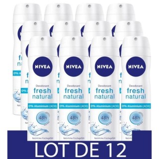 NIVEA Déodorant Atomiseur Féminin Fresh Natural 0% - 150ml - Lot de