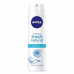 NIVEA Déodorant Atomiseur Féminin Fresh Natural 0% - 150ml - Lot de 12