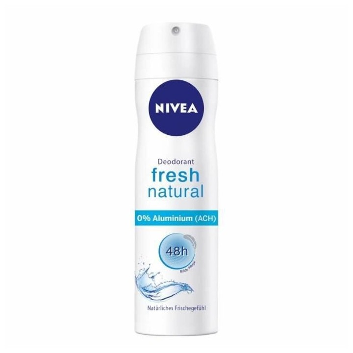 NIVEA Déodorant Atomiseur Féminin Fresh Natural 0% - 150ml - Lot de