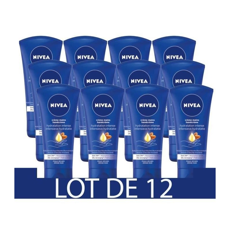 NIVEA Creme mains Nourrissante - 75ml - Lot de 12