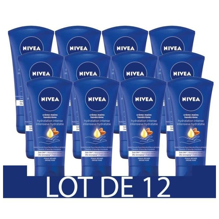 NIVEA Creme mains Nourrissante - 75ml - Lot de 12