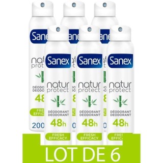[Lot de 6] SANEX Déodorants naturels Natur Protect Fresh efficacité
