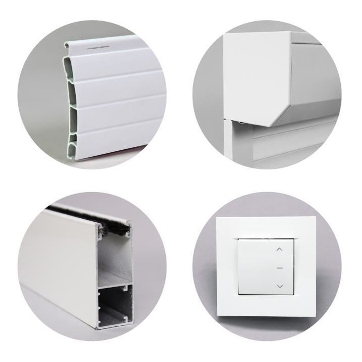 Volet roulant H220 cm x L120 cm PVC recoupable en largeur et hauteur -