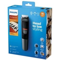 PHILPS MG5730/15 Tondeuse a Barbe et Cheveux Serie 5000 Waterproof - Polyvaltente 11-en-1 : nez, oreilles, corps - Autonomie 80