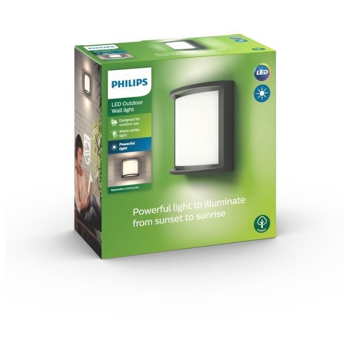 Philips Samondra applique murale anthracite 1x12W