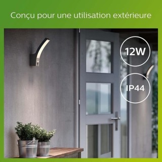 PHILIPS Applique murale SPLAY - 12W - Détection infrarouge - Anthraci