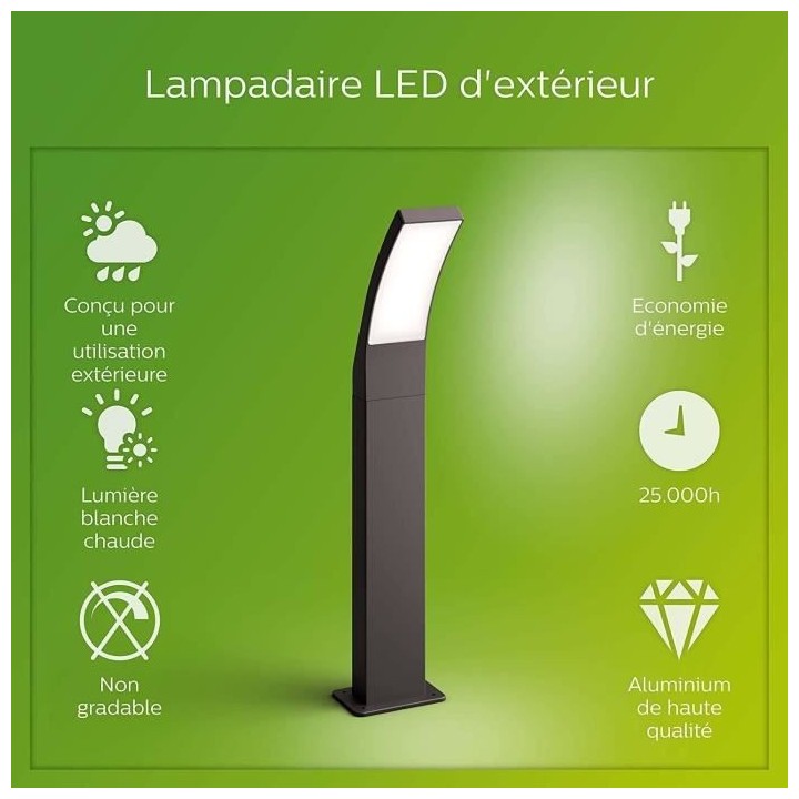 PHILIPS Borne SPLAY - 12W - Anthracite