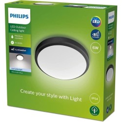 PHILIPS Plafonnier DORIS - 6W - 4000 Kelvin - IP54 - Noir