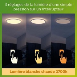 PHILIPS Plafonnier LED SUPERSLIM - 15W - Blanc