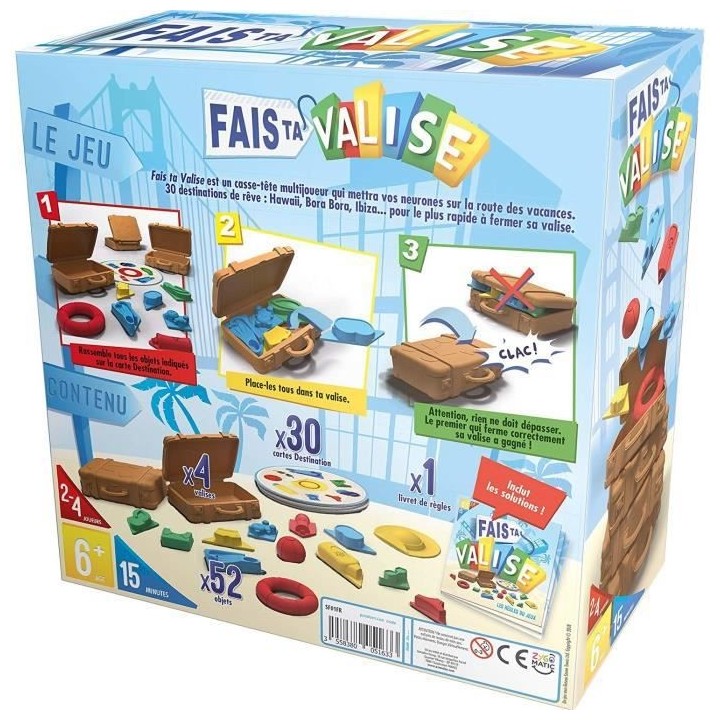 Zygomatic | Fais ta valise | Jeu de société | a partir de 6 ans | 2