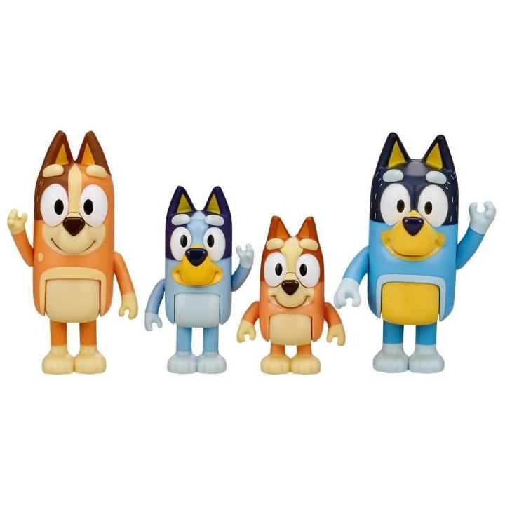 4 figurines de la famille de Bluey au complet - MOOSE TOYS - A partir