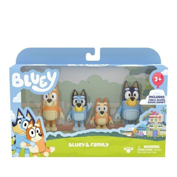 4 figurines de la famille de Bluey au complet - MOOSE TOYS - A partir