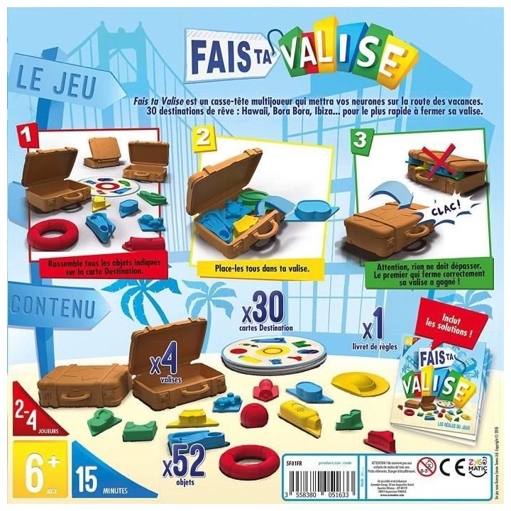 Zygomatic | Fais ta valise | Jeu de société | a partir de 6 ans | 2