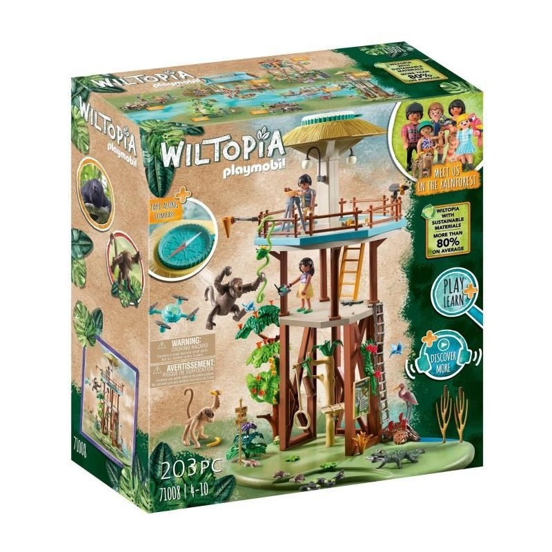 PLAYMOBIL - 71008 - Wiltopia - Tour de recherche avec boussole - Plus de 80% de matériaux recyclés ou biosourcés