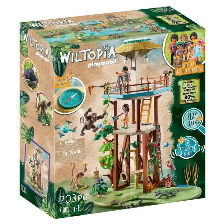 PLAYMOBIL - 71008 - Wiltopia - Tour de recherche avec boussole - Plus