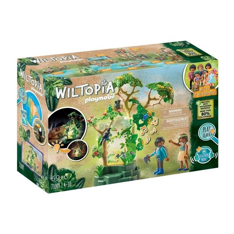 PLAYMOBIL - 71009 - Wiltopia - Foret tropicale avec veilleuse - Plus de 80% de matériaux recyclés ou biosourcés