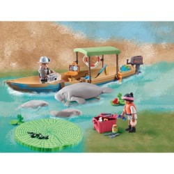 PLAYMOBIL - 71010 - Wiltopia - Pirogue et lamantins - Plus de 80% de matériaux recyclés ou biosourcés