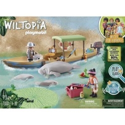 PLAYMOBIL - 71010 - Wiltopia - Pirogue et lamantins - Plus de 80% de matériaux recyclés ou biosourcés