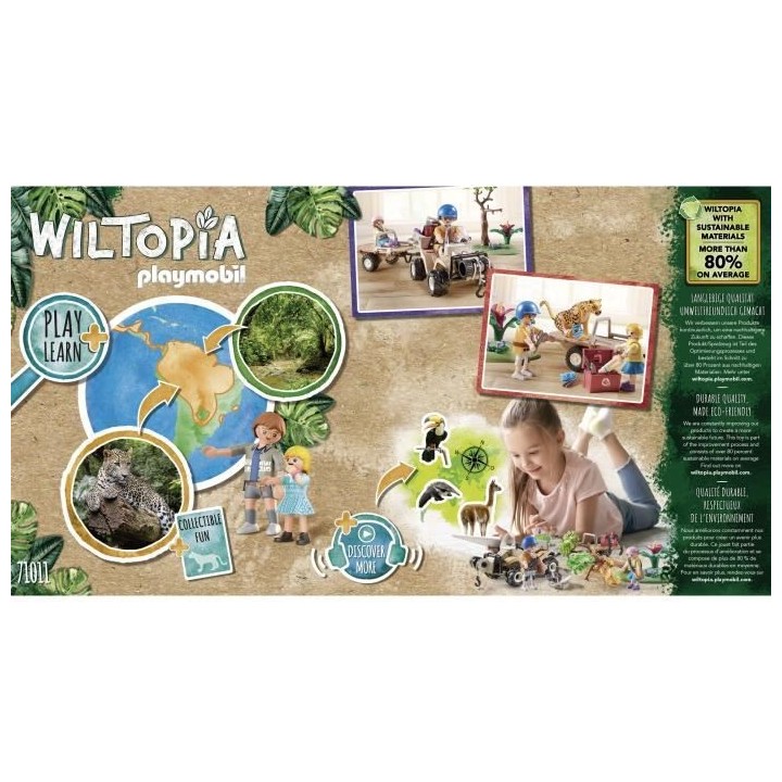 PLAYMOBIL - 71011 - Wiltopia - Quad de secours pour animaux - Plus de
