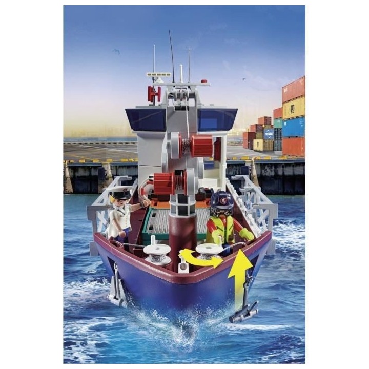 PLAYMOBIL - 70769 - Grand cargo avec bateau de douaniers