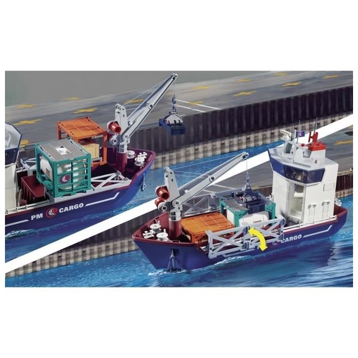 PLAYMOBIL - 70769 - Grand cargo avec bateau de douaniers
