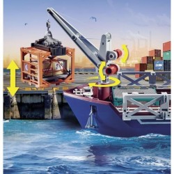 PLAYMOBIL - 70769 - Grand cargo avec bateau de douaniers