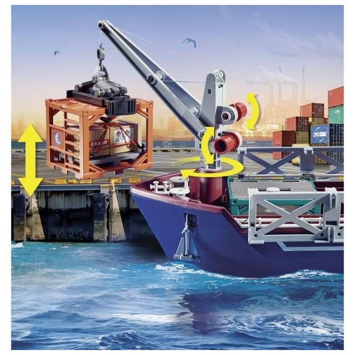 PLAYMOBIL - 70769 - Grand cargo avec bateau de douaniers