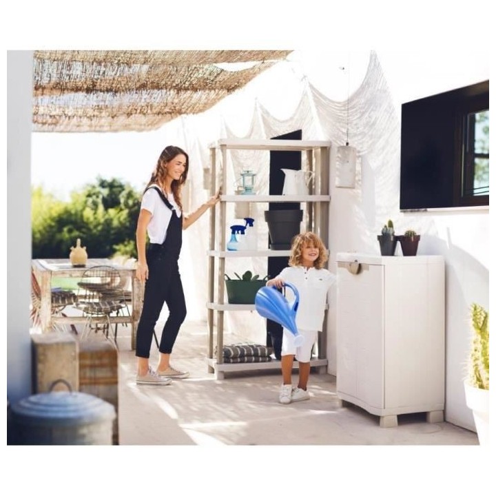 SPACESAVER 70 PLASTIKEN Armoire basse 2 portes avec étageres - l 70 x