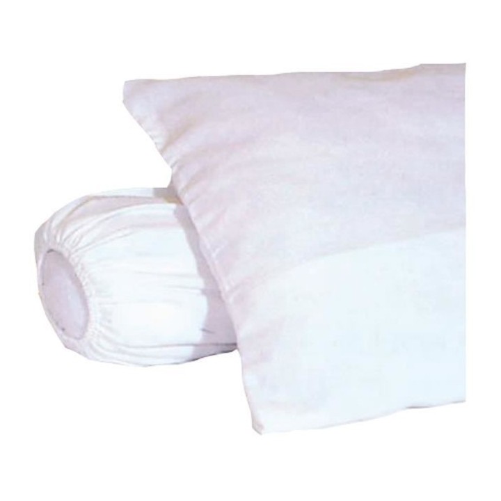 Sous-taie d'oreiller molleton 100% coton gratté 60x60 cm blanc