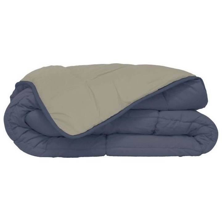 Couette Microfibre 400g/m² CALGARY Petrole & Mastic 140x200cm