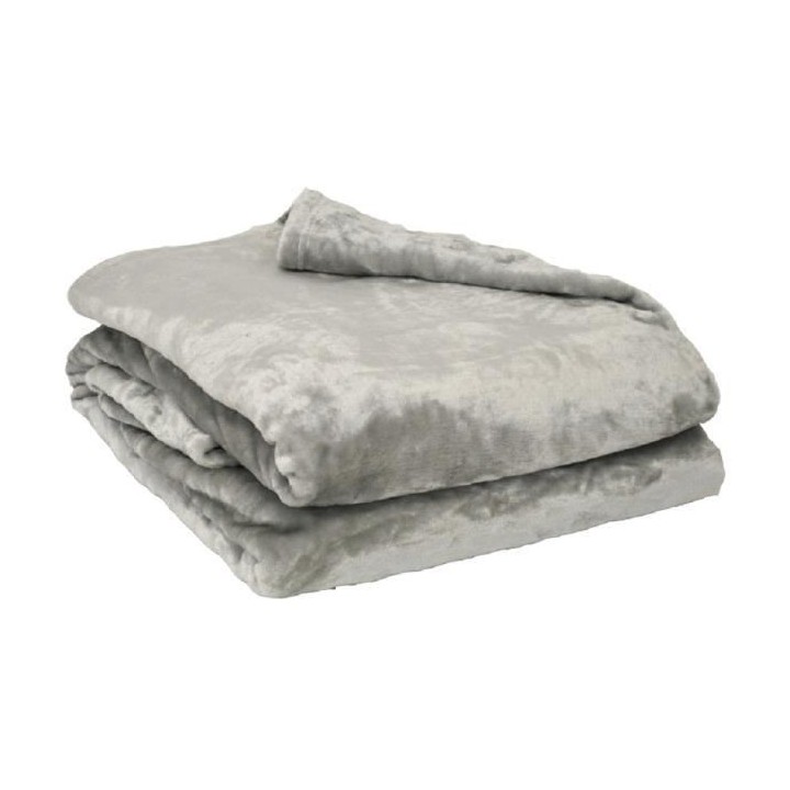 Couverture microflanelle 180x220 cm perle