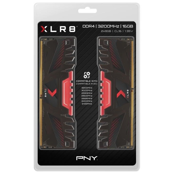 Mémoire RAM - PNY - XLR8 Gaming DIMM DDR4 3200MHz 2x8GB - (MD16GK2D43