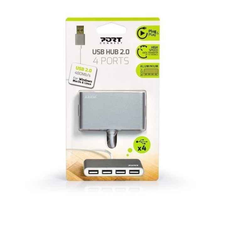 PORTDESIGNS Hub USB 2.0 - 4 Ports
