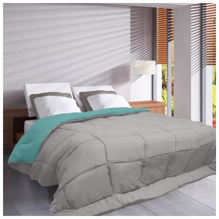 HUDSON Couette légere Microfibre 200g/m² 220x240cm Galet & Lac