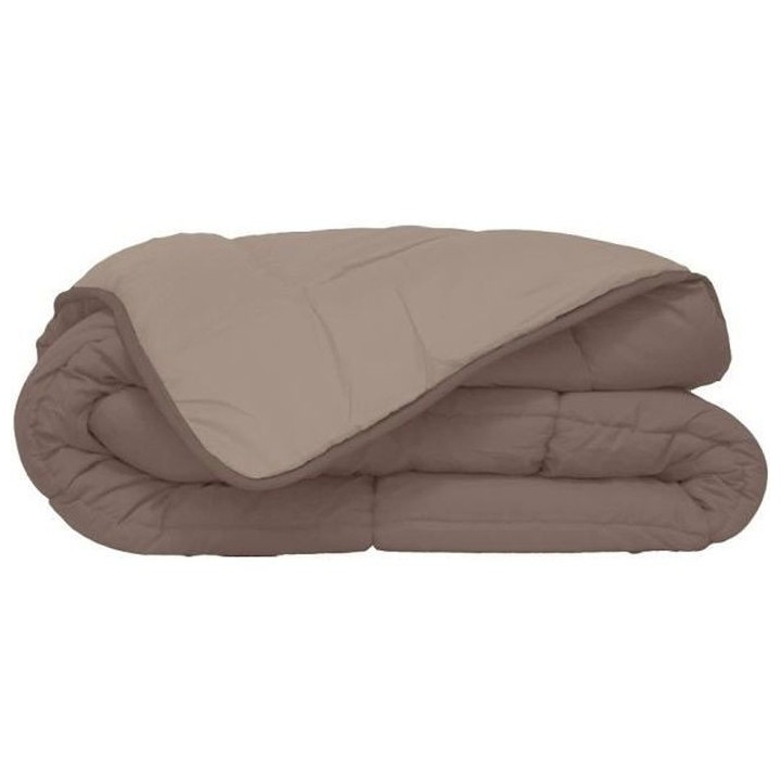 HUDSON Couette légere Microfibre 200g/m² 220x240cm Taupe & Lin