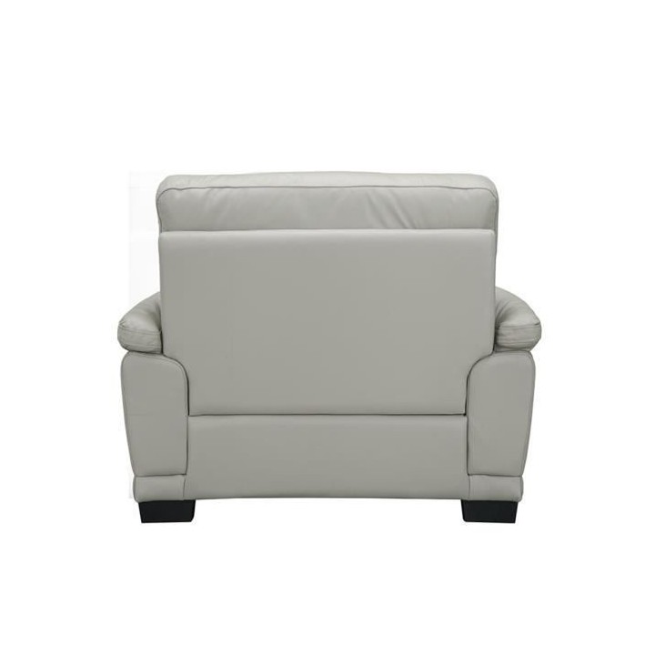 Fauteuil - Cuir et simili gris clair - NEWTON