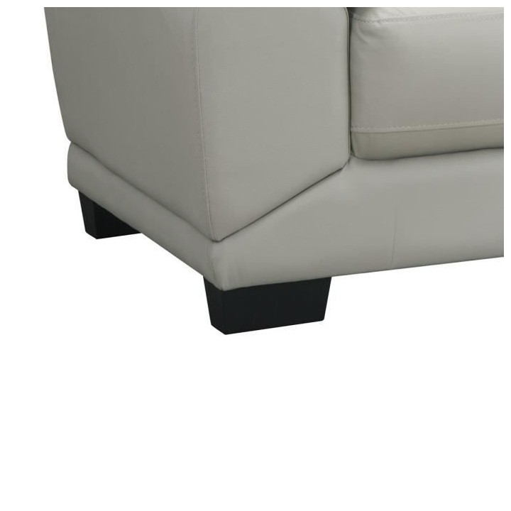 Fauteuil - Cuir et simili gris clair - NEWTON